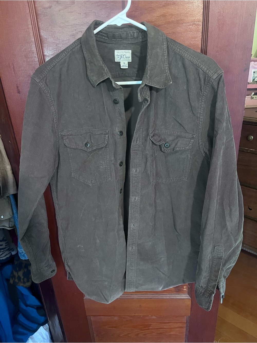 J. Crew Men's Dark Brown Corduroy Shirt Jacket